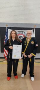 black belt promotion award for Master Dain Dreska