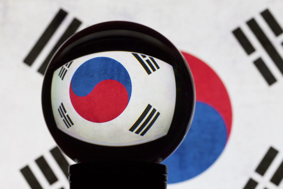 ball reflecting a korean flag