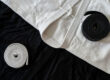 black and white belts on a dobok