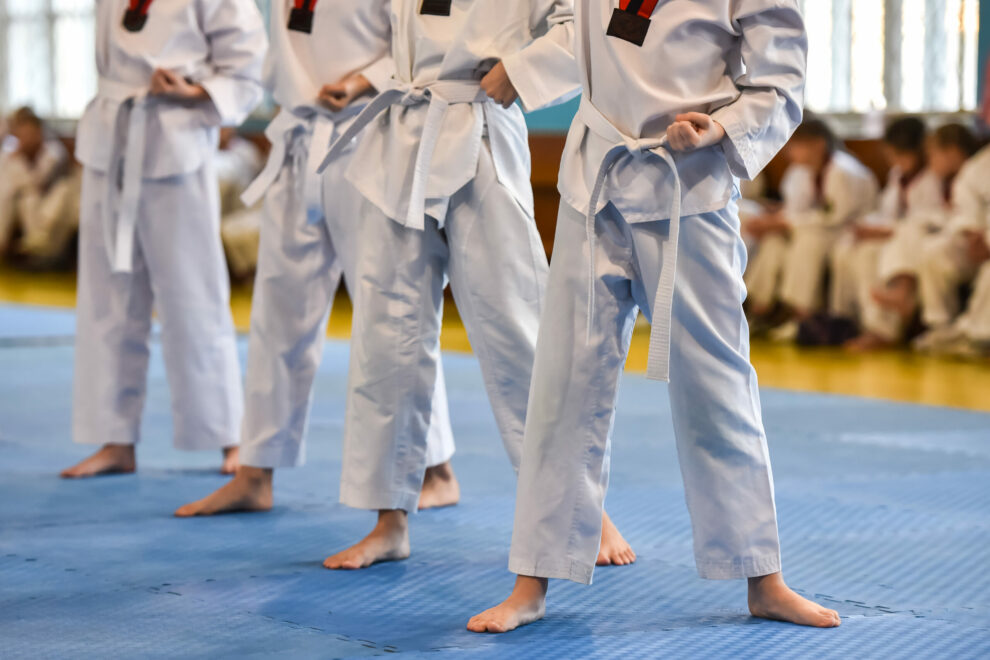 White belts in TKD class